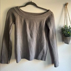 Forever 21 Gray Off-The-Shoulder Sweater